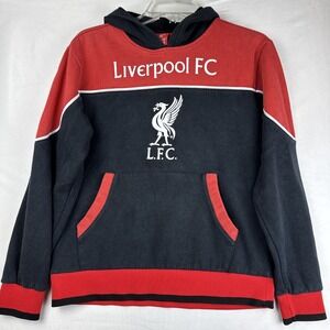 Official Icon Sports Liverpool FC Black & Red Hoodie Licensed LFC Youth Medium